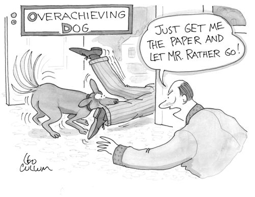 (Overachieving Dog) (Just get me the paper and let Mr. Rather go!)