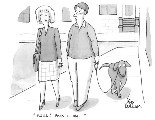 "Heel! Pass it on."