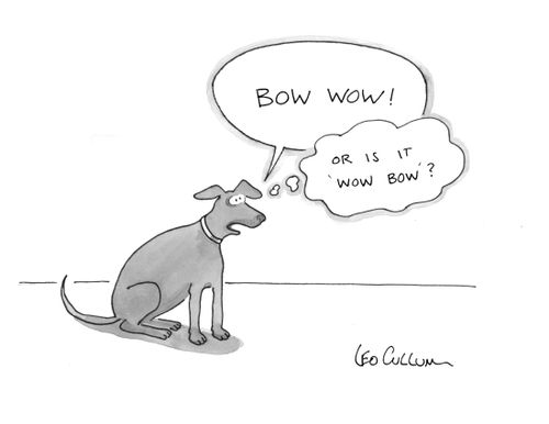 "Bow wow! Or is it 'wow bow'?"