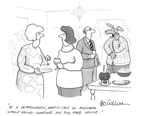 "As a veterinarian, Martin cant go anywhere without having someone ask for free advice."