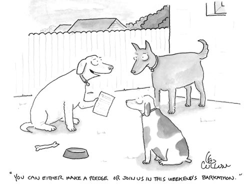 "You can either make a pledge or join us in this weekend's Barkathon."