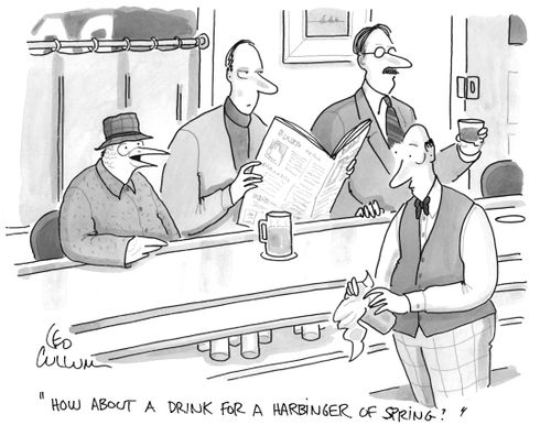"How about a drink for a harbinger of spring?"