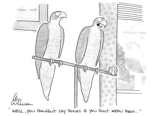 "Well, you shouldn't say things if you don't mean them."