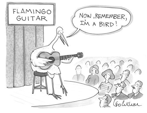 (Flamingo Guitar) (Now, remember, I'm a bird!)
