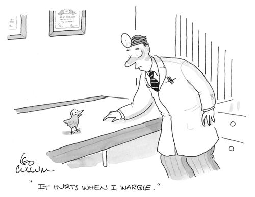 "It hurts when I warble."