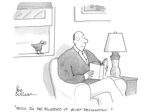 "Hello, I'm the bluebird of quiet resignation."