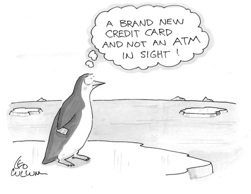 "A brand new credit card and not an ATM in sight!:
