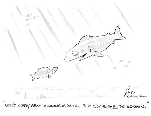 "Don't worry about winning or losing. Just ejoy being in the food chain."