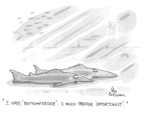 "I hate 'Bottom feeder'. I much prefer 'opportunist'."