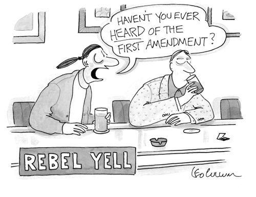 "Haven't you ever heard of the first amendment?" 
