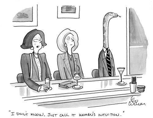 "I don't know, just call it women's intuition."