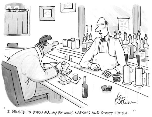 "I decided to burn all my previous napkins and start fresh."