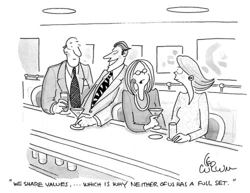 "We share values, … which is why neither of us has a full set."