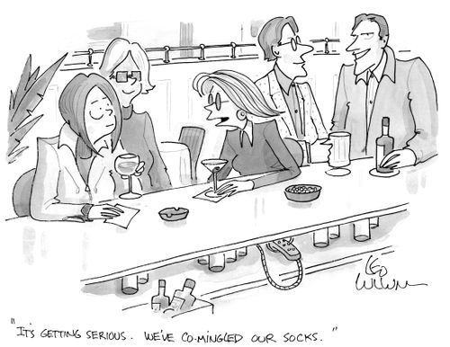"It's getting serious. We've co-mingled our socks."