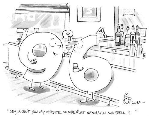 "Say, aren't you my opposite number at McMillan and bell?"