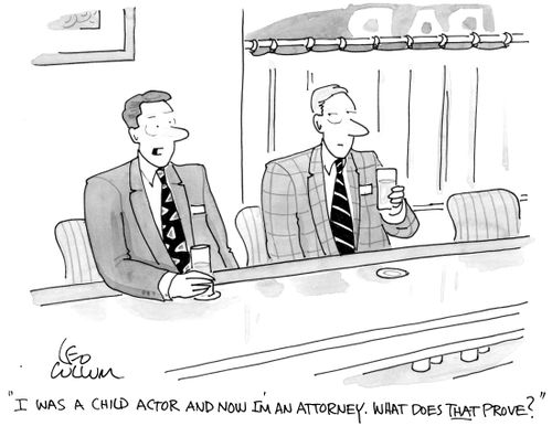 "I was a child actor and now I'm an attorney. What does that prove?"