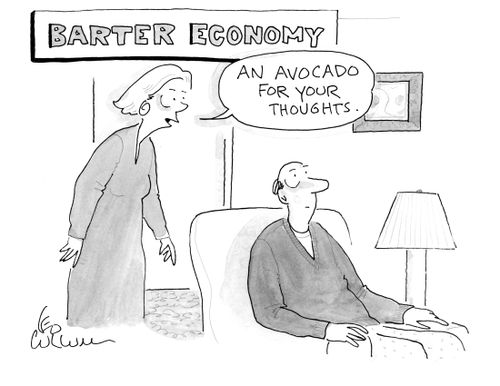 (Barter Economy) (An avocado for your thoughts.)