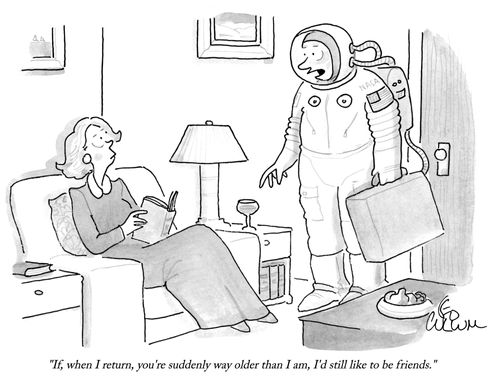 "If, when I return you're suddenly way older than I am, I'd still like to be friends."