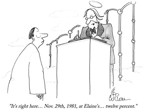 "It's right here… Nov. 29th, 1981, at Elaine's… twelve percent."