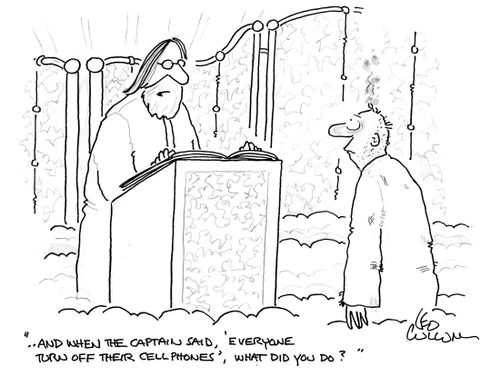 "… and when the captain said, 'everyone turn off their cell phones', what did you do?"