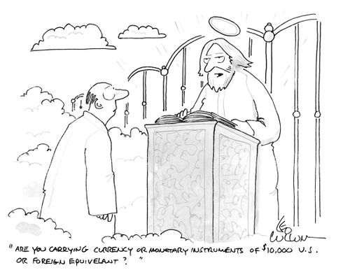"Are you carrying currency or monetary instruments of $ 10,000 U.S. or foreign equivelant?"