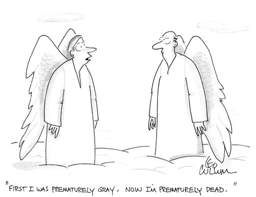 "First I was prematurely gray. Now I'm prematurely dead."