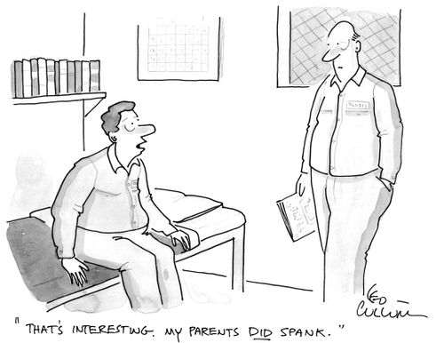 "That's interesting. My parents did spank."