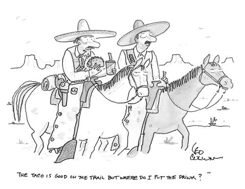 "The Taco is good on the trail but where do I put the drink?"
