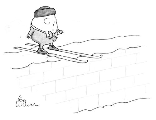 Humpty Dumpty goes skiing.
