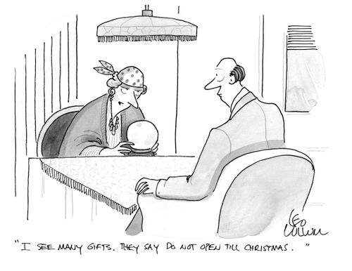 "I see many gifts. They say do not open till Christmas."