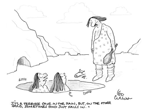 "It's a terrible cave in the rain, but, on the other hand, sometimes food just falls in."