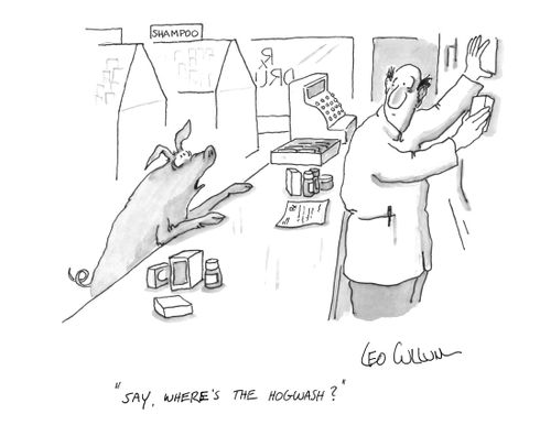 "Say, where's the hogwash?"