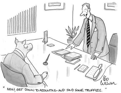 "Now, get down to accounting and find some truffles."