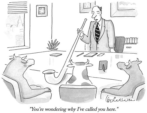 "You're wondering why I've called you here."