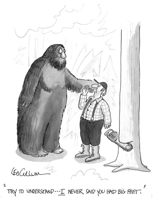 "Try to understand … I never said you had big feet.''