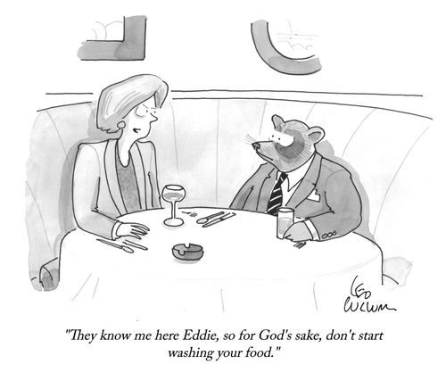 "They know me here Eddie, so for God's sake, don't start washing your food."