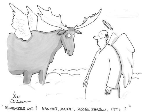 "Remember me? Bangor, Maine, moose season, 1971?"