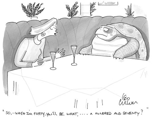 "So, ... when I'm forty, you'll be what, .... a hundred and seventy?"