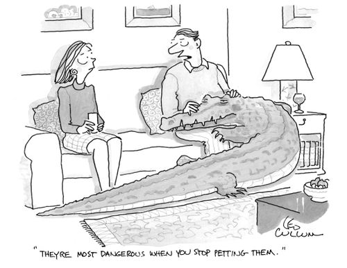 "They're most dangerous when you stop petting them."