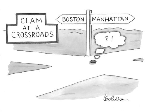 Clam at a crossroads
