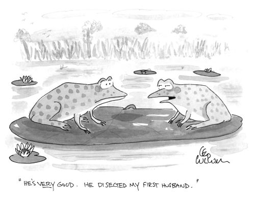 "He's very good. He disected my first husband."