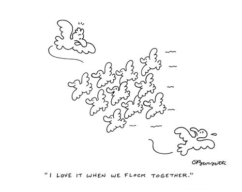 "I love it when we flock together."