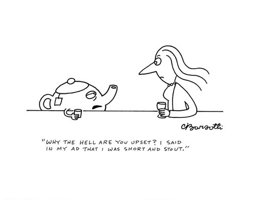 "I said in my ad that I was short and stout."