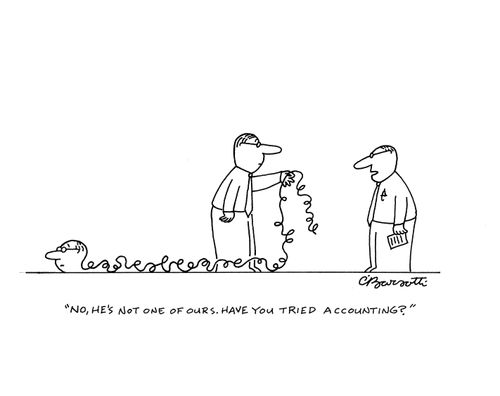 "No, he's not one of ours. Have you tried accounting?"