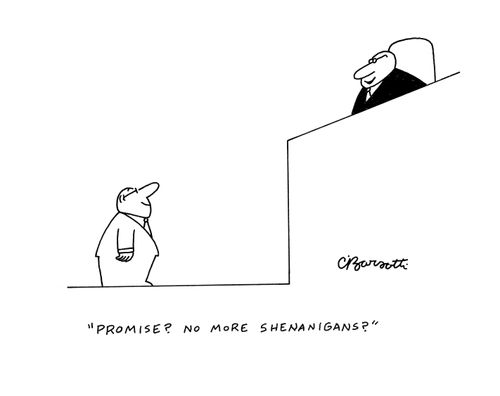 "Promise? No more shenanigans?"