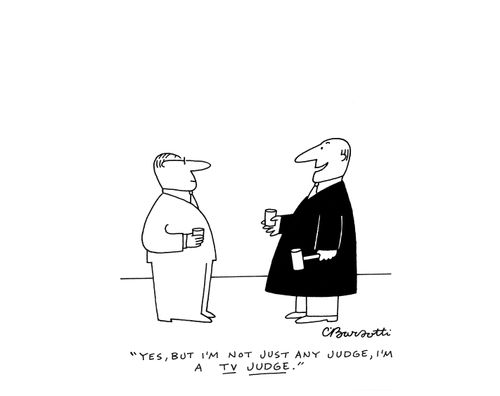 "Yes, but I'm not just any judge, I'm a TV judge."