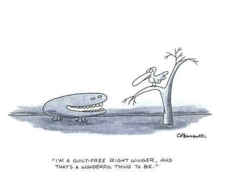 "I'm a guilt-free right winger, and that's a wonderful thing to be."