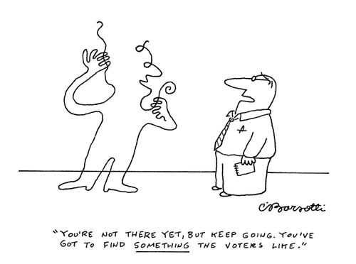 "You're not there yet, but keep going. You've got to find something the voters like."
