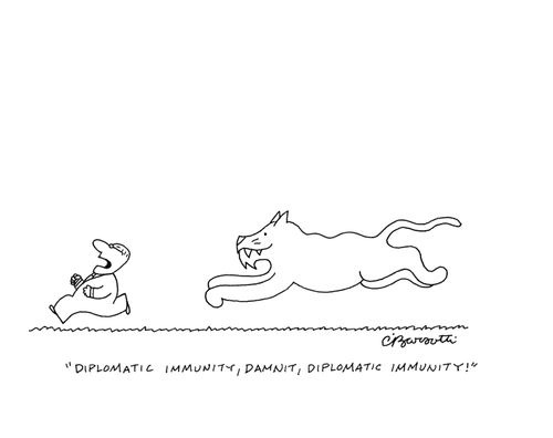 "Diplomatic immunity, dammit, diplomatic immunity!"