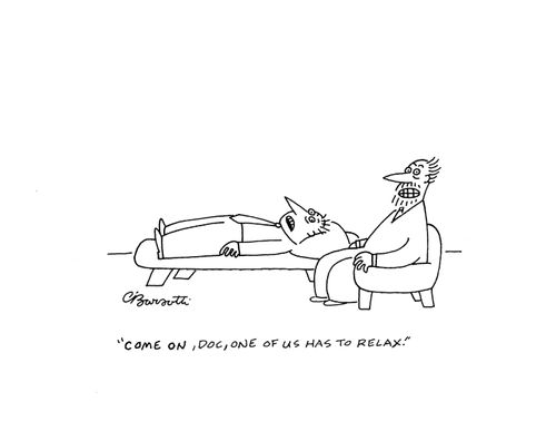 "Come on, Doc, one of us has to relax,"